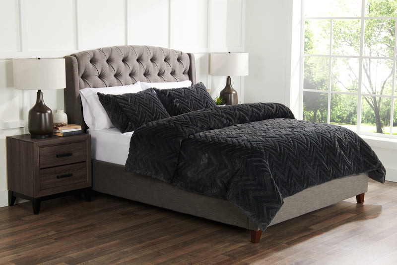 Tilda 3-Piece Full/Queen Comforter Set - Charcoal 