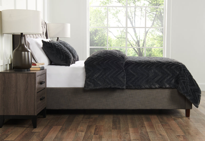Tilda 3-Piece Full/Queen Comforter Set - Charcoal 