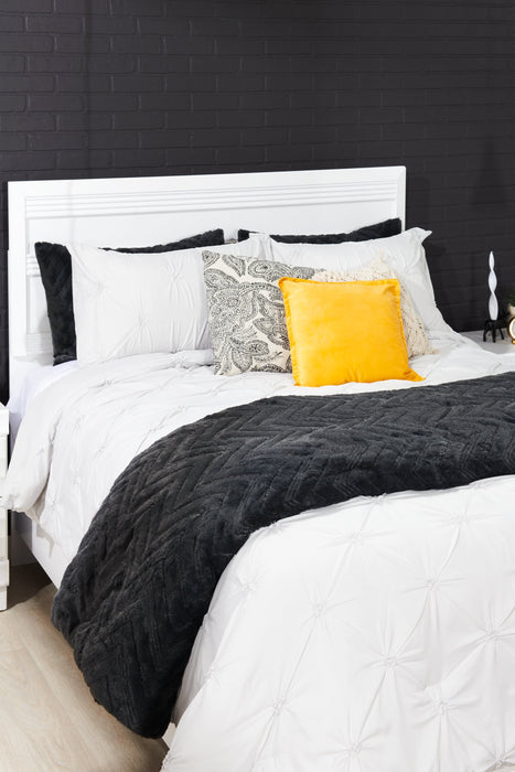 Tilda 3-Piece Full/Queen Comforter Set - Charcoal 