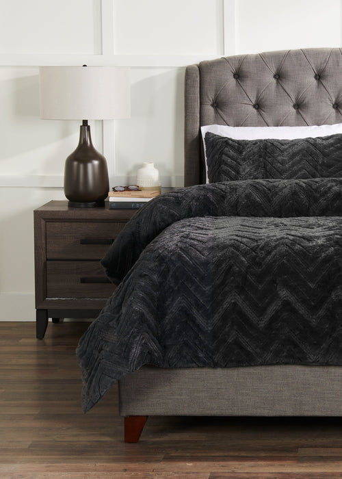 Tilda 3-Piece King Comforter Set - Charcoal 