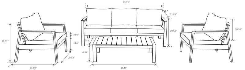 Tuscany 4-Piece Patio Conversation Set