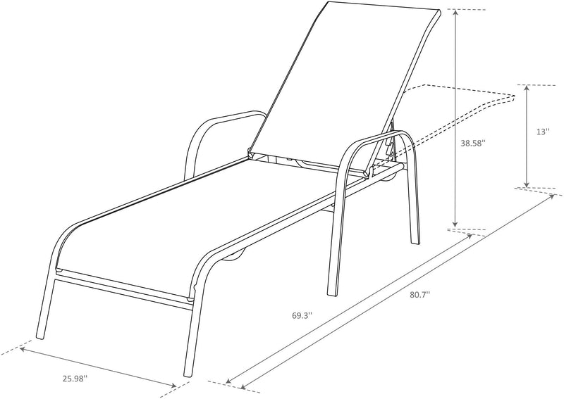 Tuscany Patio Lounger - Black