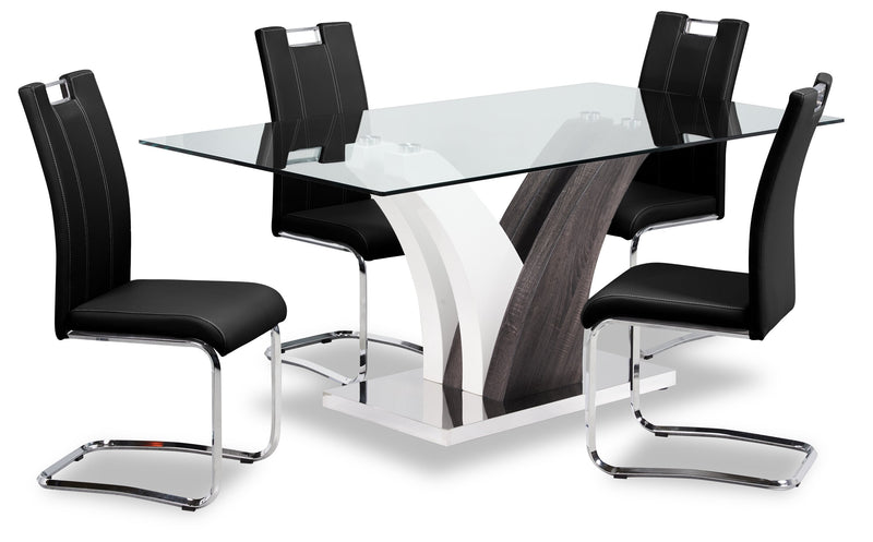 Tuxedo 5-Piece Dining Package - Black