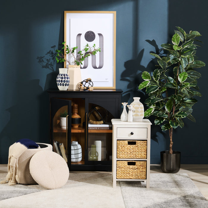 Twyla Solid Wood Accent Cabinet - Black