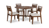 Vale 5pc Dining Set with Table & 4 Chairs, 48\"W Round - Brown & Beige 