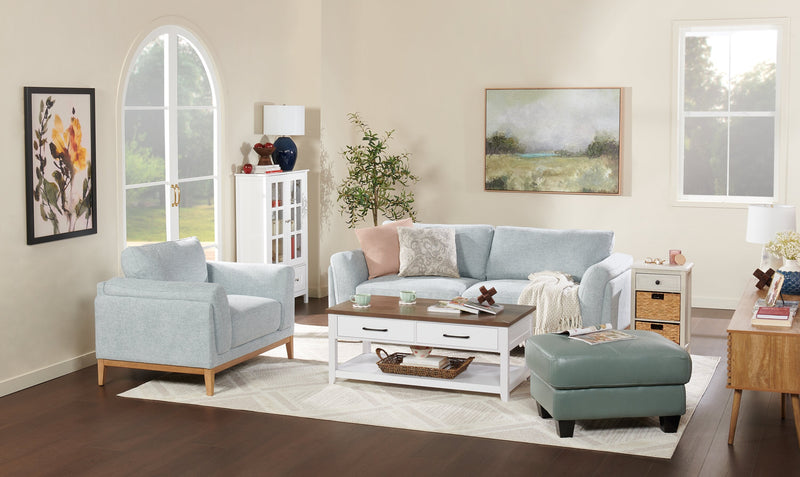 Valley 44\" Fabric Chair with Rubberwood Base and Legs - Grey