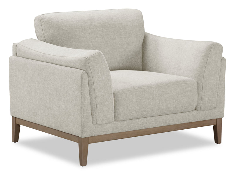 Valley 44\" Fabric Chair with Rubberwood Base and Legs - Sand