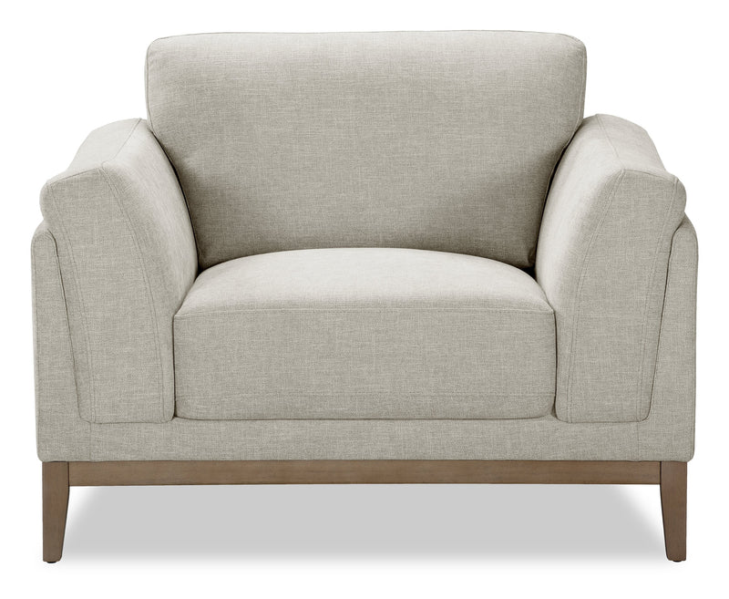 Valley 44\" Fabric Chair with Rubberwood Base and Legs - Sand