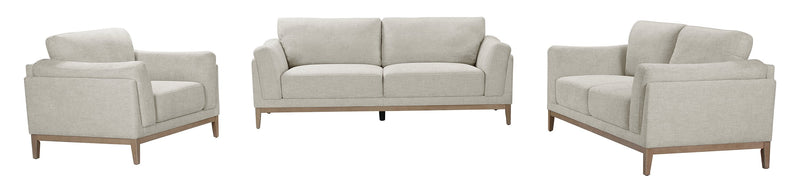 Valley 44\" Fabric Chair with Rubberwood Base and Legs - Sand