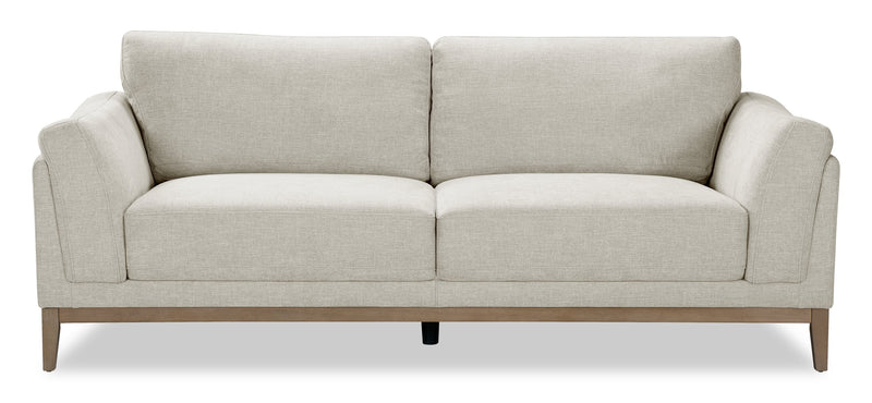 Valley 83.5\" Fabric Sofa with Rubberwood Base and Legs - Sand