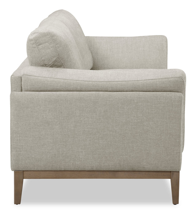 Valley 83.5\" Fabric Sofa with Rubberwood Base and Legs - Sand