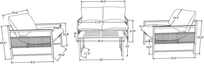 Vegas 4-Piece Patio Set