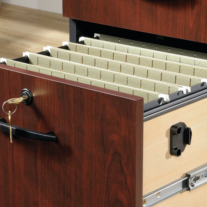 Via Commercial Grade 3-Drawer Filing Cabinet - Cherry & Grey