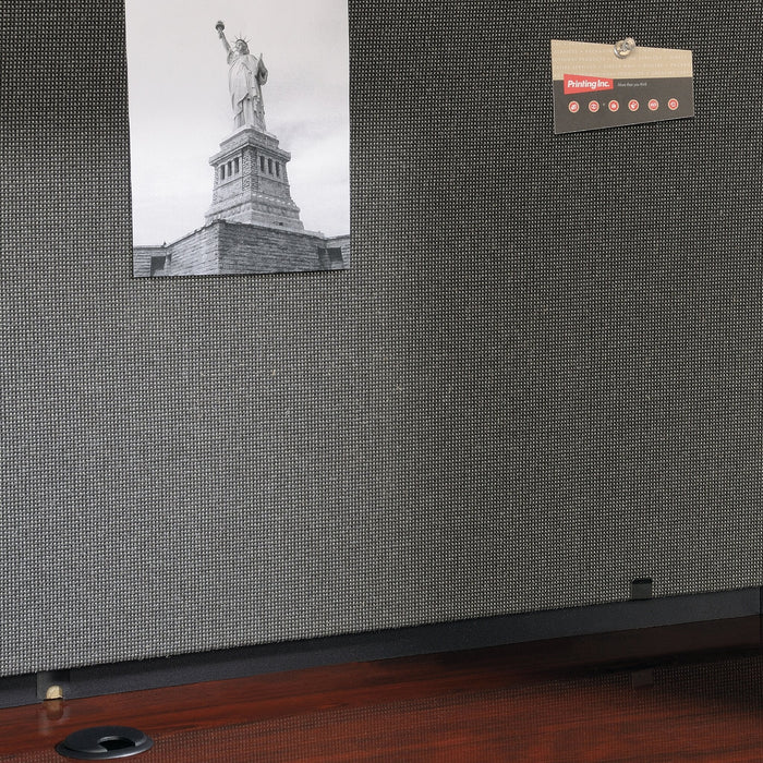 Via 36.54\" Commercial Grade Filing Hutch with Cabinet & Cubbyhoes - Cherry & Grey