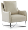 Vine 34.6\" Leather-Look Fabric Accent Chair with Metal Legs - Taupe 