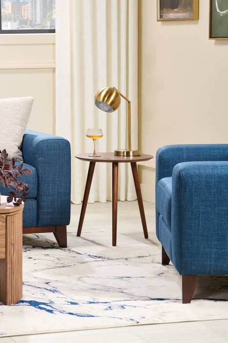 Viola 20\" Modern Round End Table – Brown Walnut 