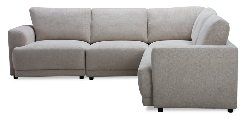 Voyage Modular 5-Piece Fabric Sectional with Removable Back Cushions – Beige 