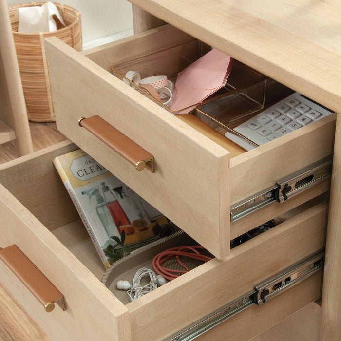 Whitaker Point 59.06\" Commercial Grade Computer Office Desk with 3-Drawers & Cabinet - Natural Maple