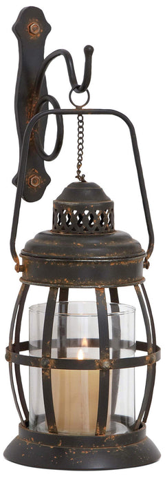 Metal Glass Wall Sconce – 7\" x 19\"