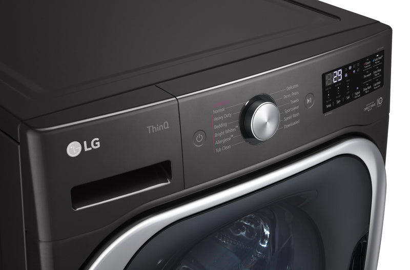 LG 6 Cu. Ft. Front-Load Washer and 9 Cu. Ft. Electric Dryer - Black Steel 