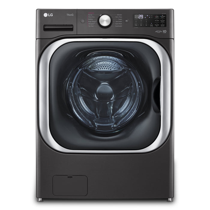 LG 6 Cu. Ft. Front-Load Washer and 9 Cu. Ft. Electric Dryer - Black Steel 