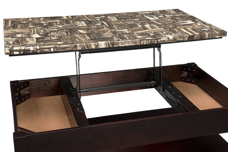 Sicily Coffee Table with Lift-Top and Casters – Brown