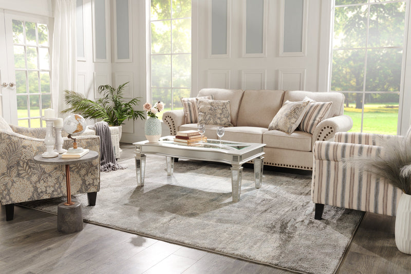 Wynn Linen-Look Fabric Accent Chair - Floral