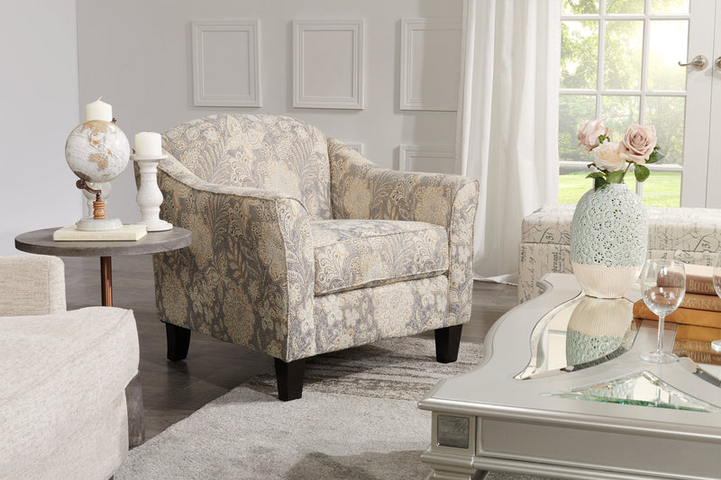 Wynn Linen-Look Fabric Accent Chair - Floral
