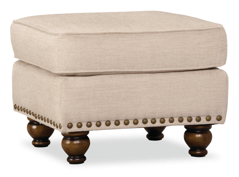 Wynn Chenille Ottoman - Linen