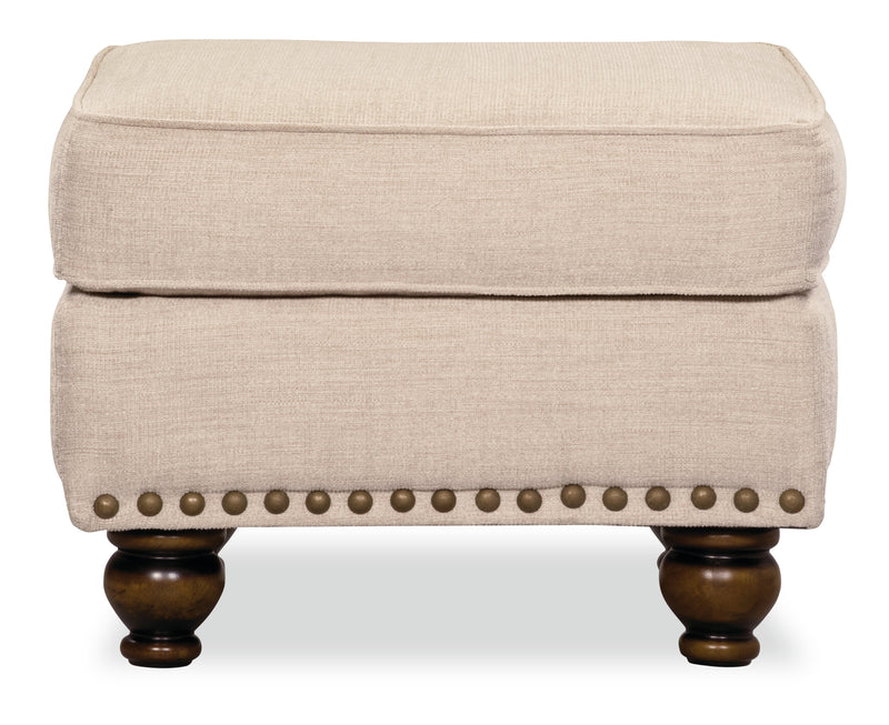 Wynn Chenille Ottoman - Linen