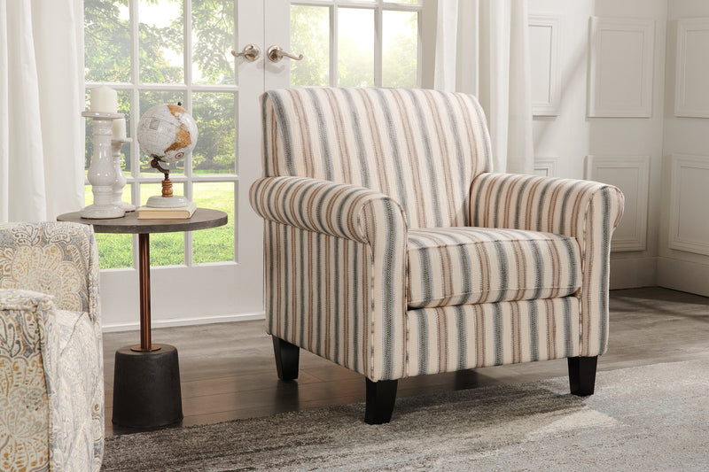 Wynn Linen-Look Fabric Accent Chair - Stripe