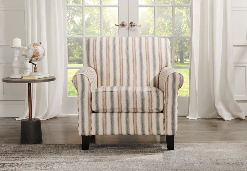 Wynn Linen-Look Fabric Accent Chair - Stripe