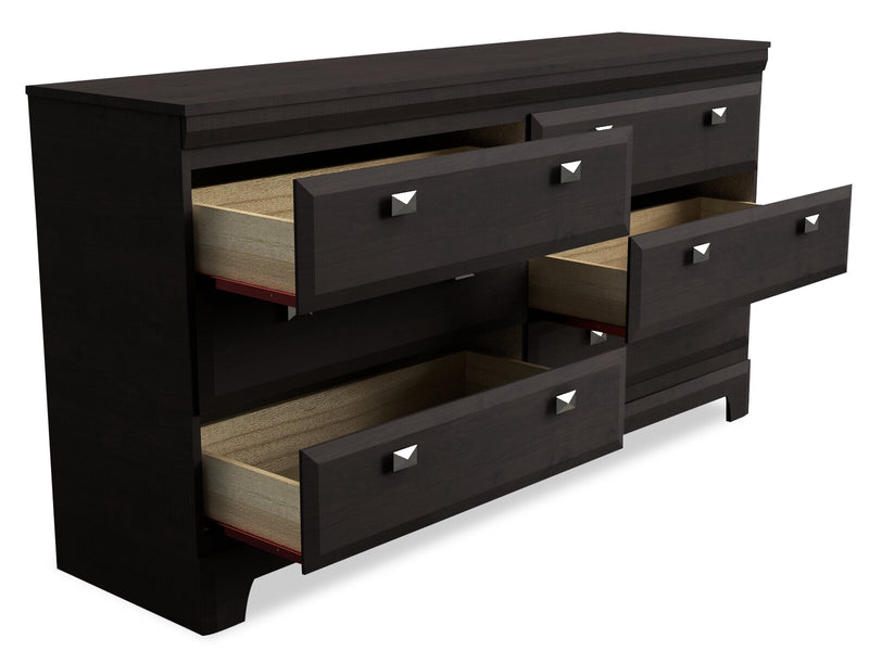 Yorkdale Bedroom 6-Drawer Dresser, 61.4\"W x 32.3\"H, Made in Canada - Brown 