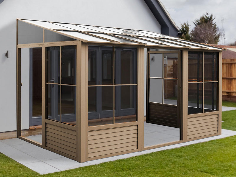 Gazebo Penguin Florence - Wall Mounted Solarium 10x12 Polycarbonate Roof