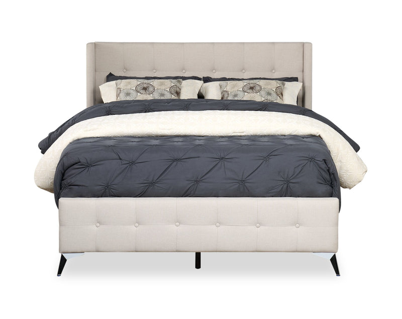 Zara Queen Bed - Beige