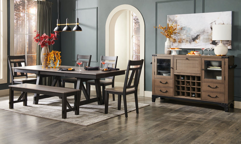 Zao Dining Bench, Melamine, 60\"W - Brown 
