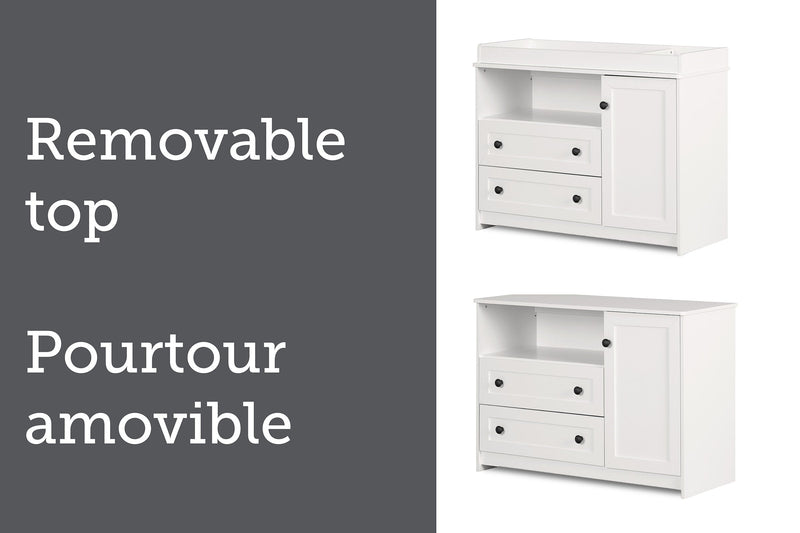 Zoe Baby Change Table with Storage Drawers - White 