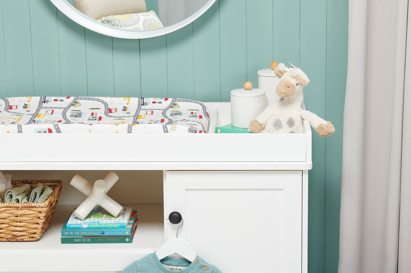 Zoe Baby Change Table with Storage Drawers - White 