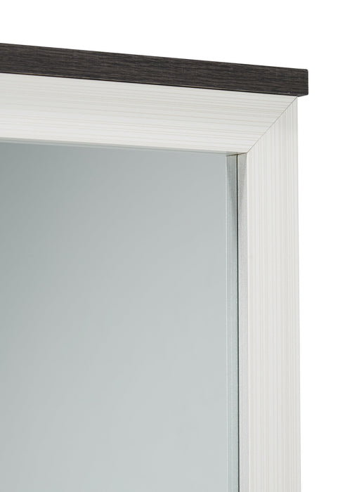 Zoey Bedroom Dresser Mirror - Two-tone White & Brown 