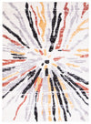 Paloma Sunburst Black, White Area Rug - 6'7\" x 9'6”