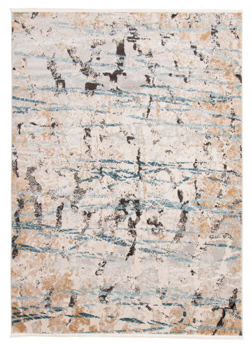 Tahi Blue, Grey, Taupe Rug 5'3\" X 7'3\" Area Rug