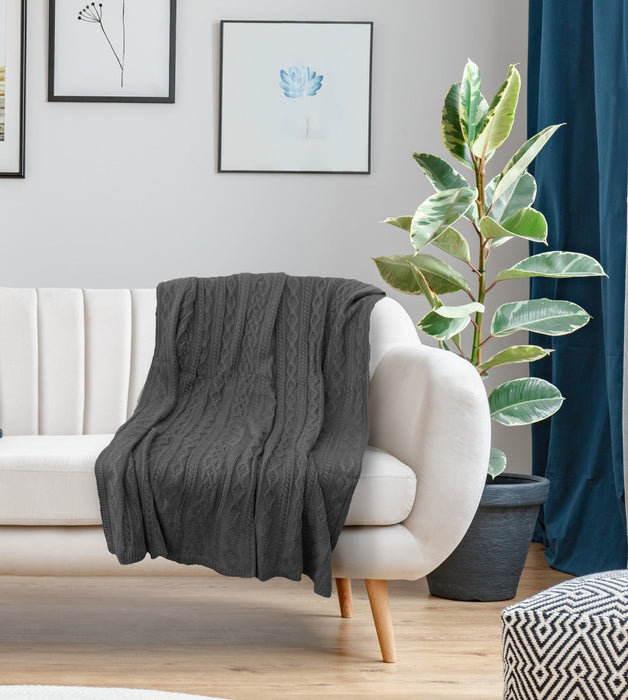 Moura 50\" x 60\" Throw  - Charcoal