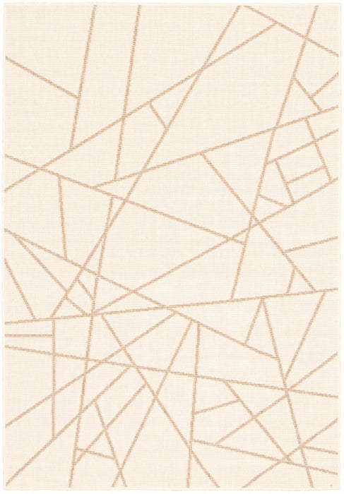 Sadie Abstract Champagne-Taupe Area Rug - 7'10\" x 10'2\"