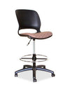 Tygerclaw Adjustable Rolling Swivel Stool With Backrest Bar Stool