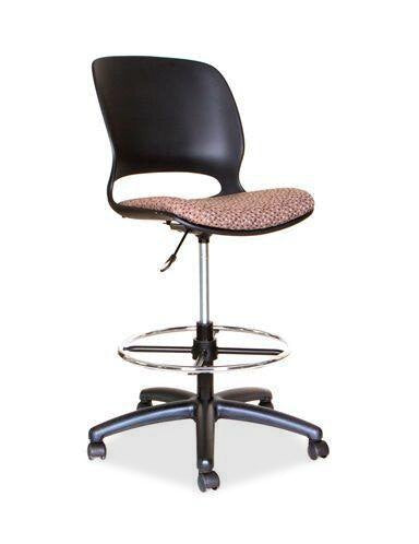 Tygerclaw Adjustable Rolling Swivel Stool With Backrest Bar Stool