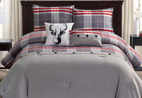 Lodge 5 Piece Queen Comforter Set - Grey