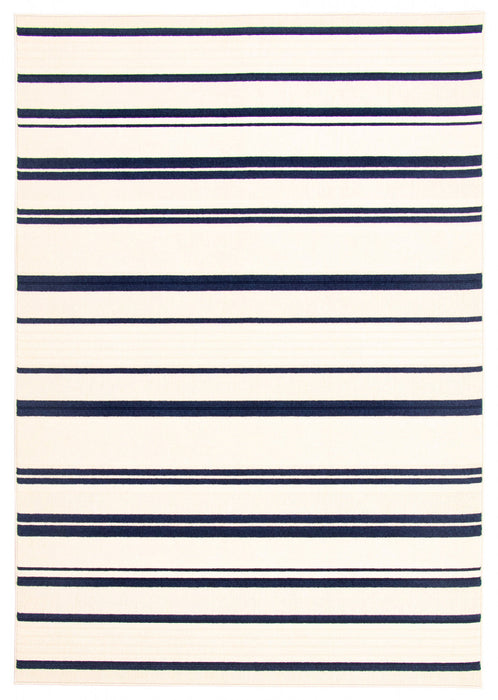 Talya Blue-Ivory 6'7\" x 9'6\" Area Rug