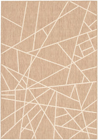 Sadie Abstract Taupe-Champagne Area Rug - 7'10