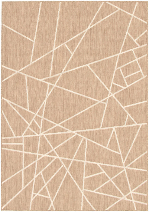 Sadie Abstract Taupe-Champagne Area Rug - 7'10\" x 10'2\"