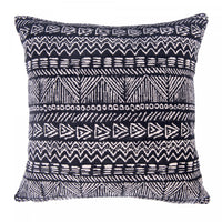 Isabella 18-inch Chenille Modern Geometric  Decorative Throw Pillow  Black/ivory Chenille Reversible Decor Throw Cushion 